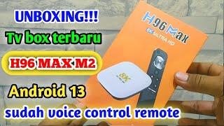 unboxing tv box h96 max m2 android 13 tv box suport voice control remote