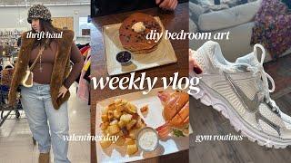 week in my life: thrift haul, valentine’s day, diy bedroom art, gym favorites & more ️‍