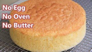 BASIC EGGLESS VANILLA CAKE VIDEO | HOW TO MAKE NO OVEN SPONGE CAKE | without condensed milk