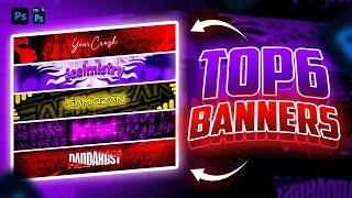 Top 6 Gaming BANNERS Templates [ FREE ] | Youtube Banner Templates