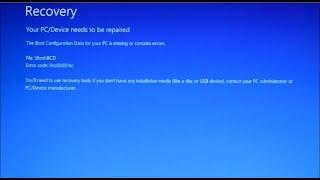 How to Fix windows 10 boot error " File:\boot\BCD Error code: 0xc000014c "