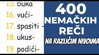 TEST 400 NEMAČKIH REČI NA RAZLIČITIM NIVOIMA -REČI KOJE SE ČESTO KORISTE U RAZGOVORU