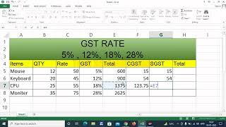 How To GST Work in Excel | Full Work on GST Video  GST Formula In Ms-Excel |18% GST Formula in Excel