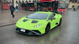 [4K] Supercars in Stockholm | February-March 2025 | Huracan STO, 458 Speciale, GT3RS, Corvette E-Ray