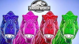 TREX Colorful Team VS Giganocephalus, Dracodentitan - Jurassic World Evolution