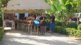 Offering rice to the Monks in Vientiane, Lao