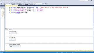 Extract parts of dates - using DATENAME, DATEPART, DAY, MONTH and YEAR functions in SQL Server