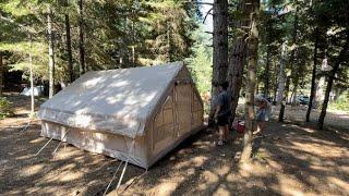 Şişme kamp çadırımız ile kampta bir gün