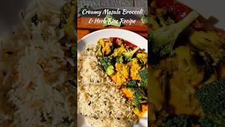 Creamy masala Broccoli with herb rice recipe #shorts #food #recipe #creamy