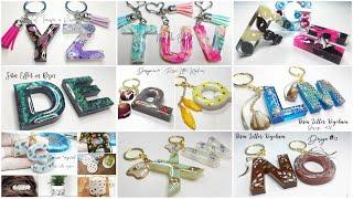 10 Designs Compilation of Resin Letter Keychains | Easy & Unique DIY for Resin | Resin Art & Crafts