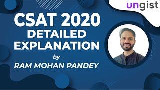 UPSC CSAT 2020 Paper Analysis | UPSC CSAT 2020 Solved Paper | By Ram Mohan Pandey | @UNGISTIAS