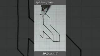 Easy drawing | Letter Art T #shorts