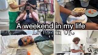 A weekend in my life! living in UK! Prepping for a road trip! Hair day