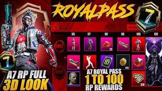 Finally  A7 Royal Pass 1 To 100 Rp Rewards With 3d Look | Next Premium Crate Upgraded Gun | Pubgm