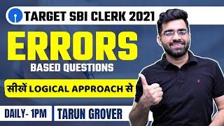 (DAY-1) Errors Based Questions | English | Target SBI Clerk 2021 | Tarun Grover