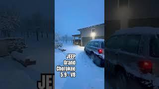 Jeep Grand Cherokee is ready for the weather #snow #good #wheels #jeep #v8 #snowfall #viralvideo