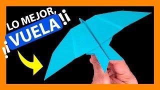 Como hacer un AVION DE PAPEL PÁJARO  que VUELE MUCHO y sea fácil  ( BIEN EXPLICADO )