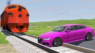 Cars vs Rails - BeamNG.Drive