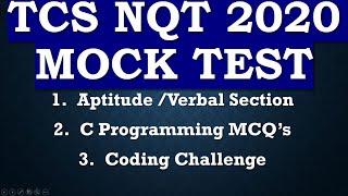 TCS NQT MOCK TEST 2020 video Solution !! Achieve Your  Dream !!