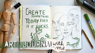 Create something today even if it sucks • Art Journal with me • Creativity & Coffee Time EP. 2