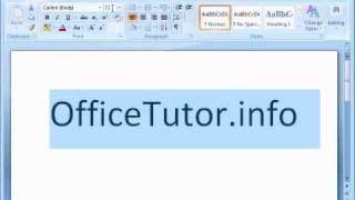 OfficeTutor.info: Word 2007 - Basic Text Editing 1/2