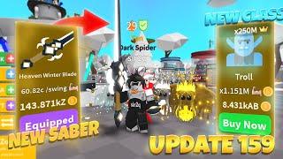 *NEW* Saber Simulator Advent Update (159) I got New Best Saber and Op Pets!