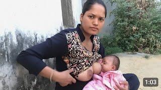 breastfeeding beautiful girl vlog indian new saree 2024