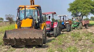 JCB 3dx and New Swaraj 855 Fe 5 Star First Time Work| New Holland 3630 loading mud 4x4