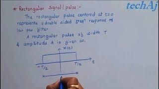 Rectangular, Triangular Exponential Signals | Elementary Signals | Signals & Systems