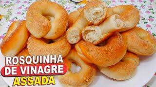 SEM FRITURA A TRADICIONAL RECEITA DA VOVÓ ROSQUINHA DE VINAGRE ASSADA FÁCIL, FOFINHA E DELICIOSA!