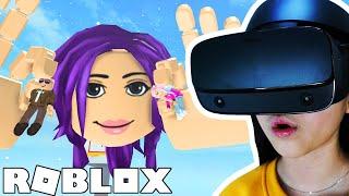 Kate enters a Roblox VR World! 