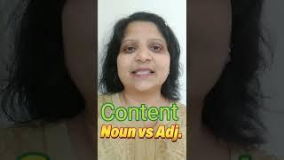 Pronouncing Content: Noun vs Adjective Tips #shorts #trending  #english