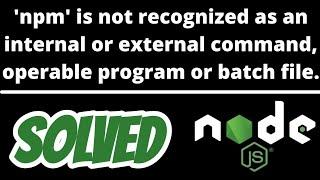 npm is not recognized as internal or external command SOLVED in node js