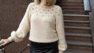 Идеальный Свитер "Клевер" крючком Мастер-класс Crochet Sweater Pattern for women. English Subtitles