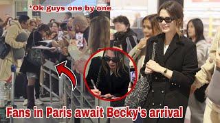 [240929] Becky Warmly Welcomed by Fans at Paris Airport, She's Famous!!