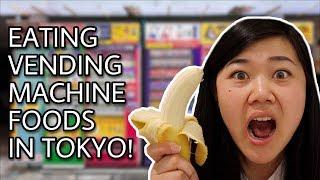 Eating Only Japanese VENDING MACHINE FOODS for 24 HOURS in Tokyo Japan!