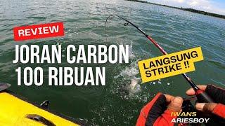 Review joran 100ribuan, dicoba langsung strike ikan besar || Ultralight Fishing