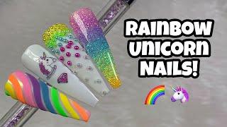 Rainbow Unicorn Nails | Modelones | Nail Sugar | Crystal Parade