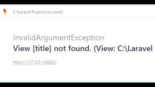 View [title] not found | error in Laravel 8 Hindi/Urdu