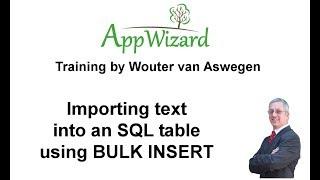 AppWizard - Importing a text file into an SQL table using BULK INSERT