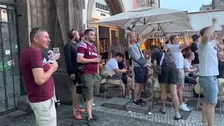 West Ham Fans Sing We are CHAMPIONS of EUROPE in Prague