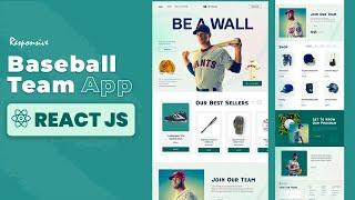 Responsive React JS Tutorial with Tailwind CSS - Baseball Team Web | Download Source Code V.1