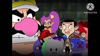 wario apparition everyone people scream!, mr bean running