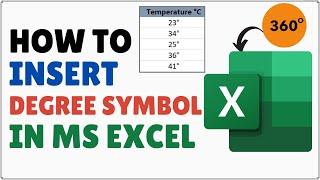 How to Insert Degree Symbol in Excel