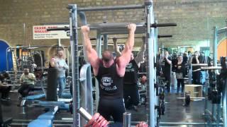 Derek Poundstone 340lb pull-ups!.MP4