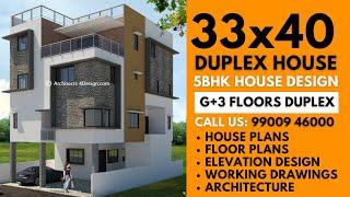 33x40 Duplex House Plan 5BHK call us House Design Floor plans House plans Elevation in Bangalore