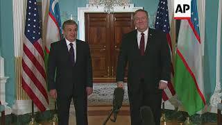 US Secretary of State Mike Pompeo hosts Uzbekistan leader