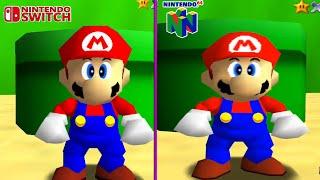 Super Mario 64 Nintendo Switch vs N64 Early Graphics Comparison (2020)