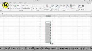 MS Excel auto fill options not showing. solving a problem