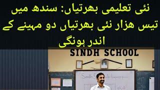 New 30000 vacancies to be announced after budget| PST JEST | ECT | Sindhi teacher| Sindh education